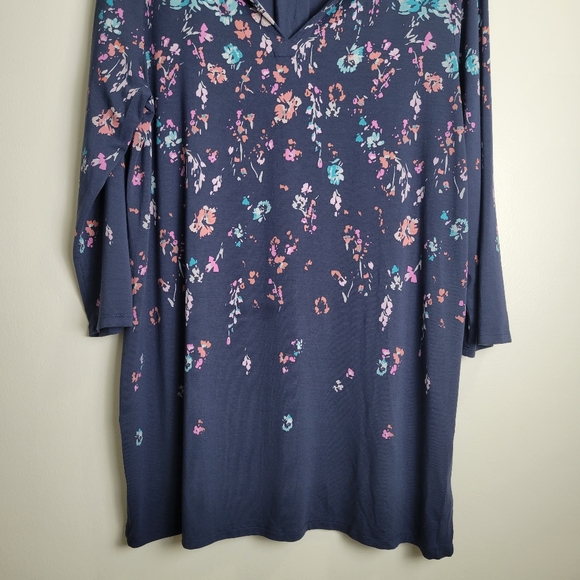 J.Jill Wearever Collection Jersey V‎ neck 3/4 Sleeve Tunic Top L - Picture 4 of 7